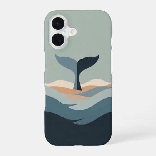 Abstract Retro Whale Tail iPhone 16 Hoesje (Achterkant)