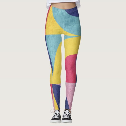 Abstract Retrofpatroon Leggings (Voorkant)