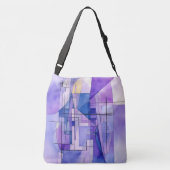 Abstract Retrofuturisme in tinten van Violet Crossbody Tas (Achterkant)