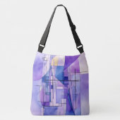 Abstract Retrofuturisme in tinten van Violet Crossbody Tas (Voorkant)