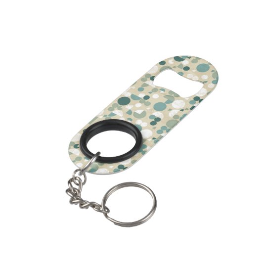 Abstract retropatroon sleutelhanger flessenopener (Achterkant Gekanteld)