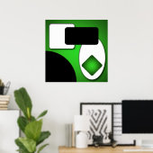 Abstract Rijk Modern Groen Vormen AP0006 Poster (Thuiskantoor)