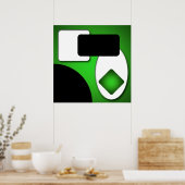 Abstract Rijk Modern Groen Vormen AP0006 Poster (Keuken)