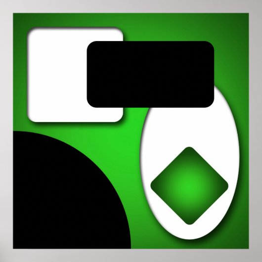 Abstract Rijk Modern Groen Vormen AP0006 Poster (Voorkant)