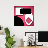 Abstract Rijk Modern Roze Vormen AP0006 Poster (Thuiskantoor)