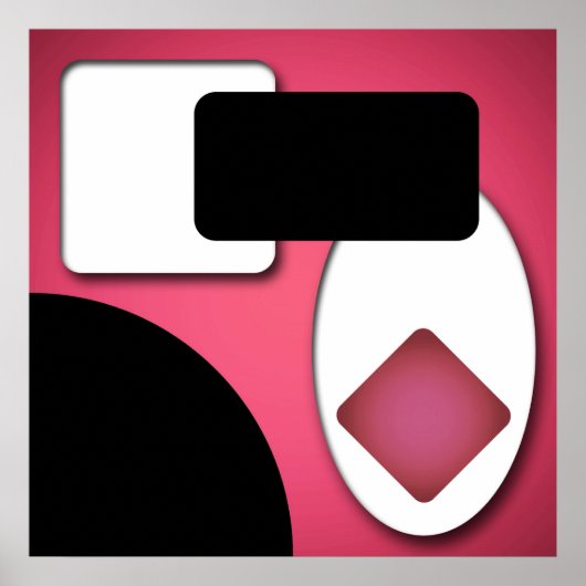 Abstract Rijk Modern Roze Vormen AP0006 Poster (Voorkant)
