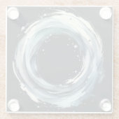 abstract ring in watercolor style glazen onderzetter (Achterkant)