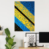 Abstract ritme levendig poster (Thuiskantoor)