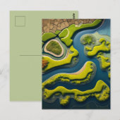 Abstract River Estuary Briefkaart (Voorkant / Achterkant)