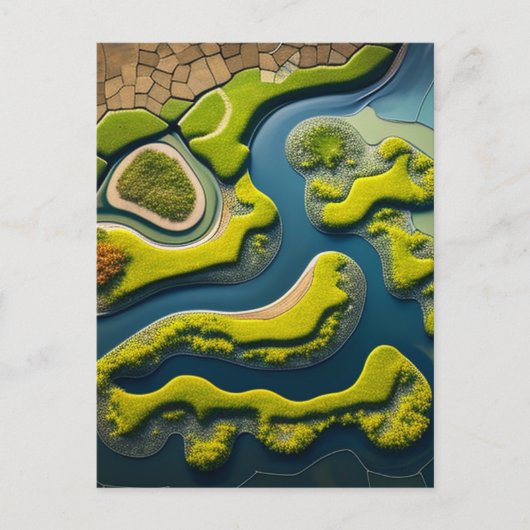 Abstract River Estuary Briefkaart (Voorkant)