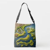 Abstract River Estuary Crossbody Tas (Achterkant)