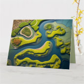 Abstract River Estuary Kaart (Gele Bloem)