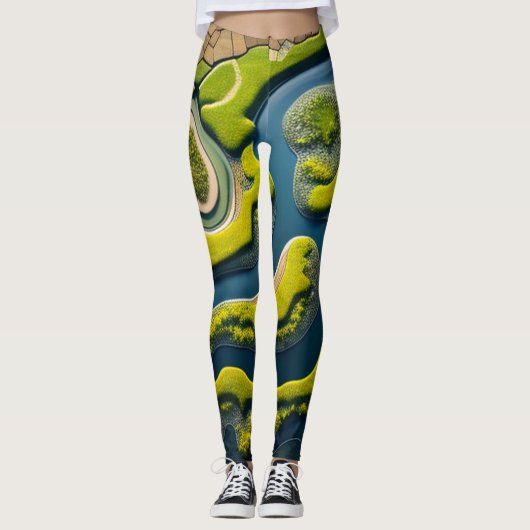 Abstract River Estuary Leggings (Voorkant)