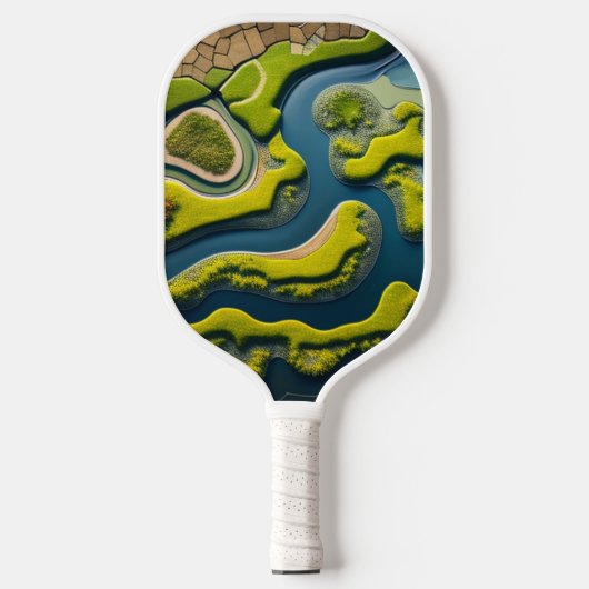 Abstract River Estuary Pickleball Paddle (Voorkant)