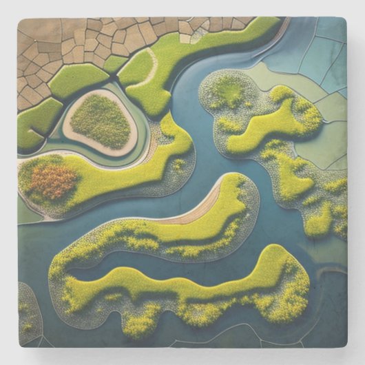 Abstract River Estuary Stenen Onderzetter (Voorkant)