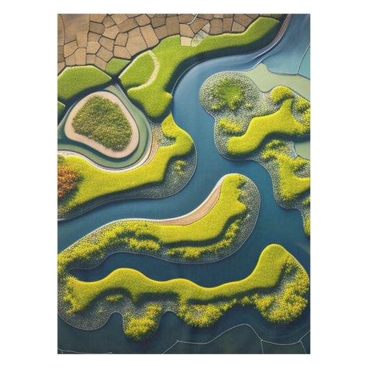 Abstract River Estuary Tafelkleed (Voorkant)