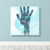 Abstract Robot Hand Wrapped Canvas Afdruk (Insitu (Houten vloer))