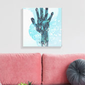 Abstract Robot Hand Wrapped Canvas Afdruk (Insitu (Woonkamer))