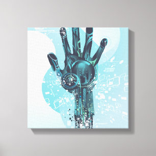 Abstract Robot Hand Wrapped Canvas Afdruk