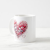 Abstract Rode Hart Liefde Spetterende Romantische  Koffiemok (Voorkant links)