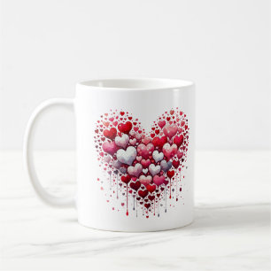 Abstract Rode Hart Liefde Spetterende Romantische Koffiemok