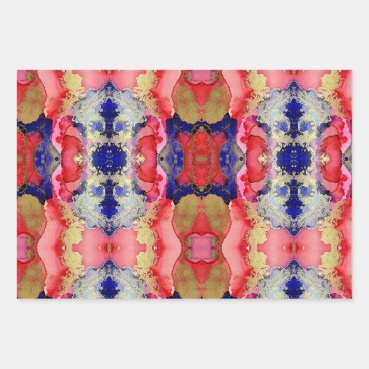 Abstract Rode Paars Inpakpapier Vel (Voorkant 2)