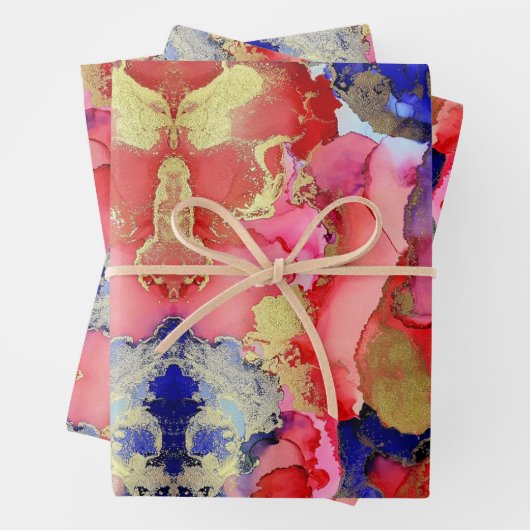 Abstract Rode Paars Inpakpapier Vel (In situ)