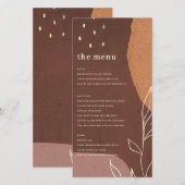 Abstract roest oranje bladrijk blad Menu Kaart (Voorkant / Achterkant)