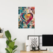 Abstract romantisch hart Poster (Thuiskantoor)