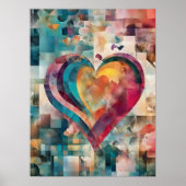 Abstract romantisch hart Poster (Voorkant)