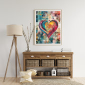 Abstract romantisch hart Poster