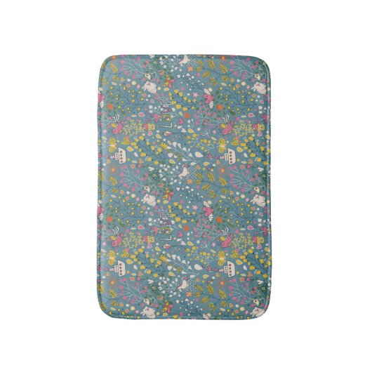 Abstract romantisch patroon met cartoon badmat (Voorkant Verticaal)