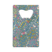 Abstract romantisch patroon met cartoon creditkaart flessenopener (Achterkant)