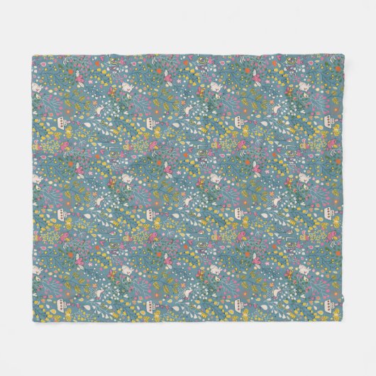 Abstract romantisch patroon met cartoon fleece deken (Voorkant (Horizontaal))