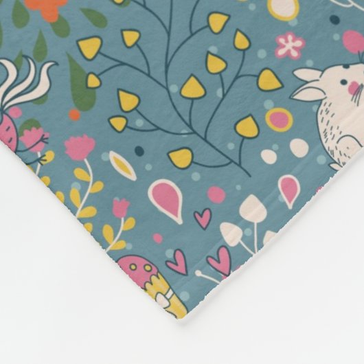 Abstract romantisch patroon met cartoon fleece deken (Hoek)