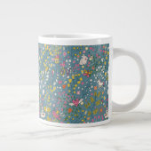 Abstract romantisch patroon met cartoon grote koffiekop (Rechts)