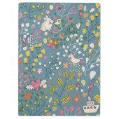 Abstract romantisch patroon met cartoon klembord (Achterkant)