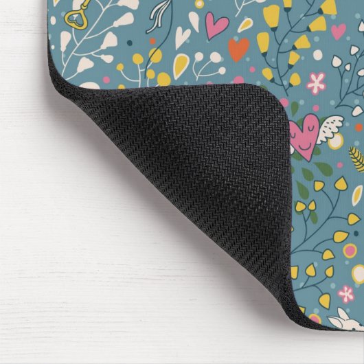 Abstract romantisch patroon met cartoon muismat (Hoek)