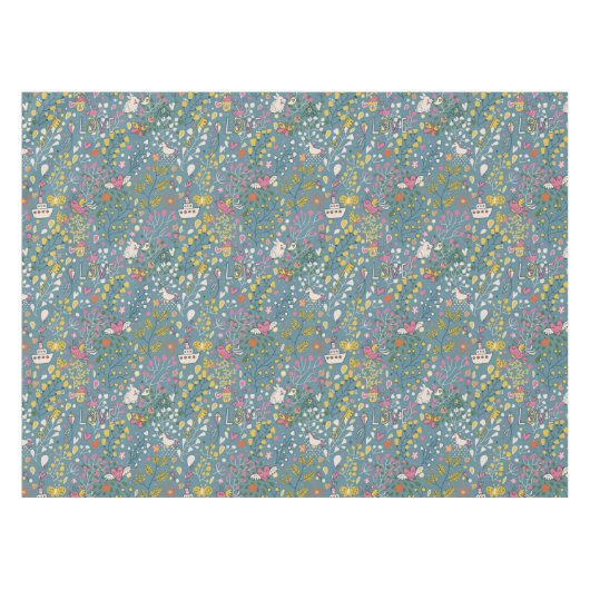 Abstract romantisch patroon met cartoon tafelkleed (Voorkant (Horizontaal))