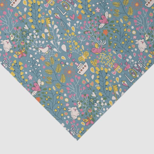 Abstract romantisch patroon met cartoon tissuepapier (Detail)