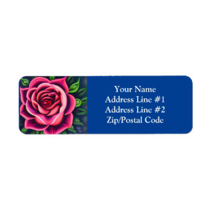 Abstract Romantisch Roze Bloom Etiket