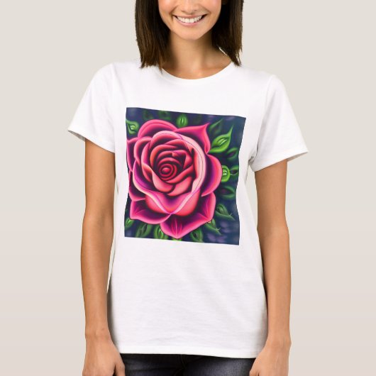 Abstract Romantisch Roze Bloom T-shirt (Voorkant)
