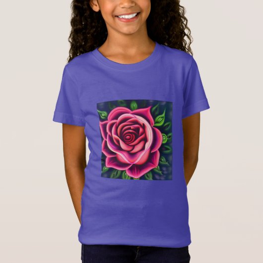 Abstract Romantisch Roze Bloom T-shirt (Voorkant)