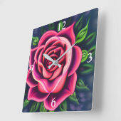 Abstract Romantisch Roze Bloom Vierkante Klok (Hoek)