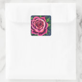 Abstract Romantisch Roze Bloom Vierkante Sticker (Tas)