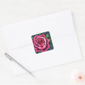 Abstract Romantisch Roze Bloom Vierkante Sticker (Envelop)