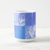 Abstract rondgestrooide turquoise en paars koffiemok (Center)