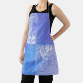 Abstract rondgestrooide turquoise en paars schort (Insitu)