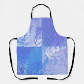 Abstract rondgestrooide turquoise en paars schort (Voorkant)