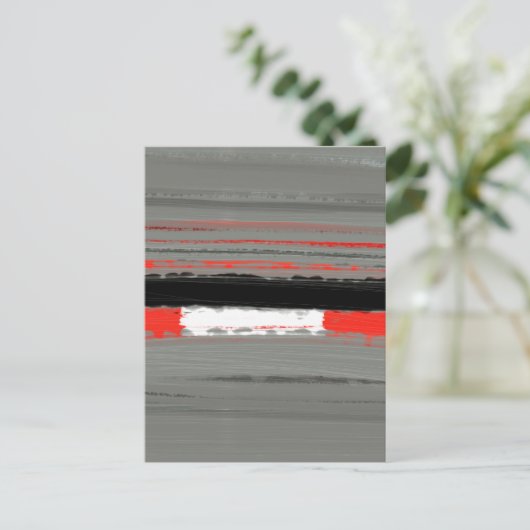Abstract Rood 4 Briefkaart (Staand voorkant)